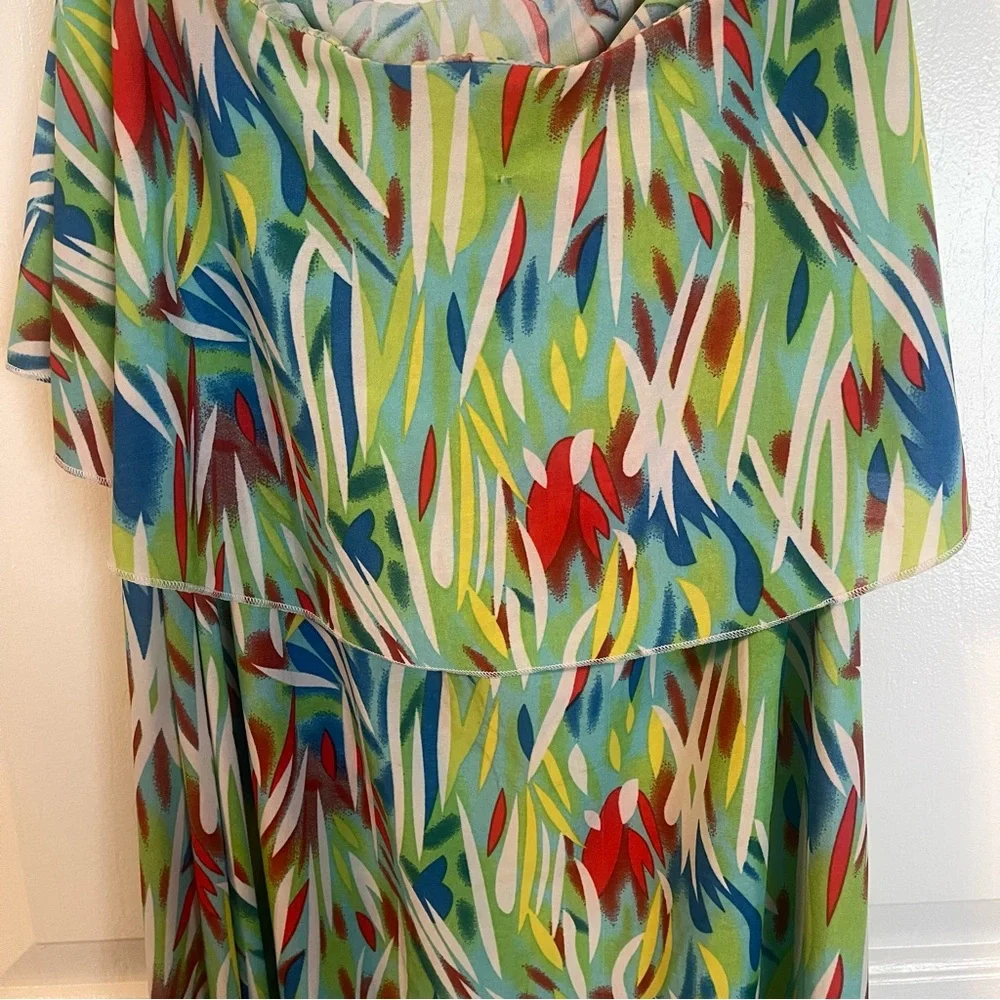 Nordstrom American Twist Tropical Strapless Ruffle Popover Maxi Dress Large - Picture 5 of 8